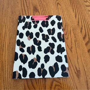 Kate Spade Leopard Clipboard Folio with Low Profile Clip & Pen Loop